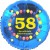 Luftballon aus Folie, 58. Geburtstag, Herzlichen Glückwunsch Ballons, blau, ohne Helium