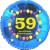 Luftballon aus Folie, 59. Geburtstag, Herzlichen Glückwunsch Ballons, blau, ohne Helium