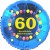Luftballon aus Folie, 60. Geburtstag, Herzlichen Glückwunsch Ballons, blau, ohne Helium