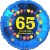 Luftballon aus Folie, 65. Geburtstag, Herzlichen Glückwunsch Ballons, blau, ohne Helium