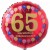 Luftballon aus Folie, 65. Geburtstag, Herzlichen Glückwunsch Ballons, rot, ohne Helium