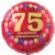 Luftballon aus Folie, 75. Geburtstag, Herzlichen Glückwunsch Ballons, rot, ohne Helium