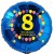 Luftballon aus Folie, 8. Geburtstag, Herzlichen Glückwunsch Ballons, blau, ohne Helium