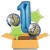 5 Luftballons zum 1. Geburtsatg, blau, I am 1 todayday, inklusive Helium zum Kindergeburtstag