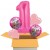 5 Luftballons zum 1. Geburtsatg, pink, Happy 1st Birthday, inklusive Helium zum Kindergeburtstag