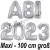 Abi 2023, große Buchstaben-Luftballon aus Folie ohne Helium, Silber, zur Abiturfeier