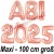 Abi 2025, große Buchstaben-Luftballon aus Folie mit Helium, Rosegold, zur Abiturfeier