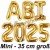 Abi 2025, Luftballons aus Folie in Gold zur Abiturfeier, ungefüllt zur Befüllung mit Luft