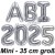Abi 2025, Luftballons aus Folie in Silber zur Abiturfeier, ungefüllt zur Befüllung mit Luft