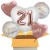 5 Geburtstags-Luftballons Jumbo 3D Sparkling Fizz  Birthday Rosegold 21, zum 21. Geburtstag, inklusive Helium
