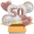 5 Geburtstags-Luftballons Jumbo 3D Sparkling Fizz  Birthday Rosegold 50, zum 50. Geburtstag, inklusive Helium