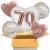 5 Geburtstags-Luftballons Jumbo 3D Sparkling Fizz  Birthday Rosegold 70, zum 70. Geburtstag, inklusive Helium