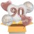 5 Geburtstags-Luftballons Jumbo 3D Sparkling Fizz  Birthday Rosegold 90, zum 90. Geburtstag, inklusive Helium