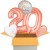 5 Geburtstags-Luftballons Sparkling Fizz  Birthday Rosegold 20, zum 20. Geburtstag, inklusive Helium
