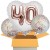 3 Geburtstags-Luftballons Jumbo 3D Sparkling Fizz Birthday Rosegold 40, zum 40. Geburtstag mit Nachfüllbehälter, inklusive Helium
