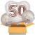 3 Geburtstags-Luftballons Jumbo 3D Sparkling Fizz Birthday Rosegold 50, zum 50. Geburtstag mit Nachfüllbehälter, inklusive Helium