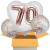 3 Geburtstags-Luftballons Jumbo 3D Sparkling Fizz Birthday Rosegold 70, zum 70. Geburtstag mit Nachfüllbehälter, inklusive Helium