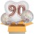 3 Geburtstags-Luftballons Jumbo 3D Sparkling Fizz Birthday Rosegold 90, zum 90. Geburtstag mit Nachfüllbehälter, inklusive Helium