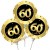 Mini-Luftballon aus Folie, Zahl 60 Schwarz/Gold, 3 Stück, selbstaufblasend