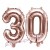 Zahlen-Luftballons aus Folie, Zahl 30 zum 30. Geburtstag und Jubiläum, Rosegold, 35 cm