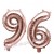 Zahlen-Luftballons aus Folie, Zahl 96 zum 96.Geburtstag und Jubiläum, Rosegold, 35 cm