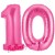 Luftballons aus Folie Zahl 10, Pink, 100 cm mit Helium zum 10. Geburtstag