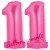 Luftballons aus Folie Zahl 11, Pink, 100 cm mit Helium zum 11. Geburtstag
