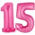 Luftballons aus Folie Zahl 15, Pink, 100 cm mit Helium zum 15. Geburtstag