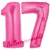 Luftballons aus Folie Zahl 17, Pink, 100 cm mit Helium zum 17. Geburtstag