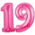 Luftballons aus Folie Zahl 19, Pink, 100 cm mit Helium zum 19. Geburtstag