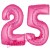 Luftballons aus Folie Zahl 25, Pink, 100 cm mit Helium zum 25. Geburtstag