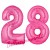 Luftballons aus Folie Zahl 28, Pink, 100 cm mit Helium zum 28. Geburtstag