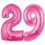Luftballons aus Folie Zahl 29, Pink, 100 cm mit Helium zum 29. Geburtstag