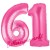 Luftballons aus Folie Zahl 61, Pink, 100 cm mit Helium zum 61. Geburtstag