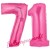 Luftballons aus Folie Zahl 71, Pink, 100 cm mit Helium zum 71. Geburtstag