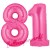 Luftballons aus Folie Zahl 81, Pink, 100 cm mit Helium zum 81. Geburtstag