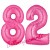 Luftballons aus Folie Zahl 82, Pink, 100 cm mit Helium zum 82. Geburtstag