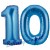 Luftballons aus Folie Zahl 10, Blau, 100 cm mit Helium zum 10. Geburtstag