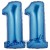 Luftballons aus Folie Zahl 11, Blau, 100 cm mit Helium zum 11. Geburtstag