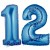 Luftballons aus Folie Zahl 12, Blau, 100 cm mit Helium zum 12. Geburtstag