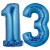 Luftballons aus Folie Zahl 13, Blau, 100 cm mit Helium zum 13. Geburtstag