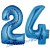 Luftballons aus Folie Zahl 24, Blau, 100 cm mit Helium zum 24. Geburtstag