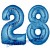 Luftballons aus Folie Zahl 28, Blau, 100 cm mit Helium zum 28. Geburtstag