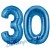 Luftballons aus Folie Zahl 30, Blau, 100 cm mit Helium zum 30. Geburtstag