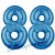 Luftballons aus Folie Zahl 88, Blau, 100 cm mit Helium zum 88. Geburtstag