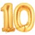 Luftballons aus Folie Zahl 10, Gold, 100 cm mit Helium zum 10. Geburtstag