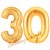 Luftballons aus Folie Zahl 30, Gold, 100 cm mit Helium zum 30. Geburtstag