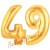 Luftballons aus Folie Zahl 49, Gold, 100 cm mit Helium zum 49. Geburtstag