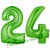 Luftballons aus Folie Zahl 24, Grün, 100 cm mit Helium zum 24. Geburtstag
