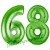 Luftballons aus Folie Zahl 68, Grün, 100 cm mit Helium zum 68. Geburtstag